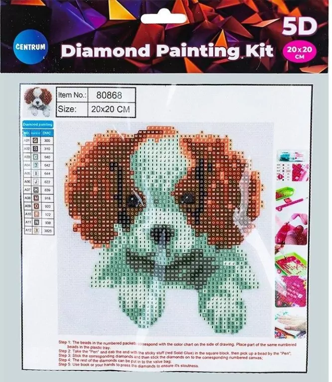 Diamentowa mozaika 5D - Puppy 20x20 80868 - tantis.pl