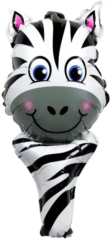 Balon foliowy zwierzątko z uchwytem zebra - tantis.pl
