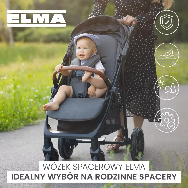 Caretero Elma wózek spacerowy ciemny grafit - tantis.pl