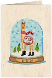 Karnet drewniany C6 + koperta Święta Lama