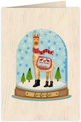 Karnet drewniany C6 + koperta Święta Lama