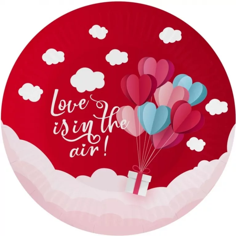 Talerzyki papierowe Love 18cm 6szt - tantis.pl