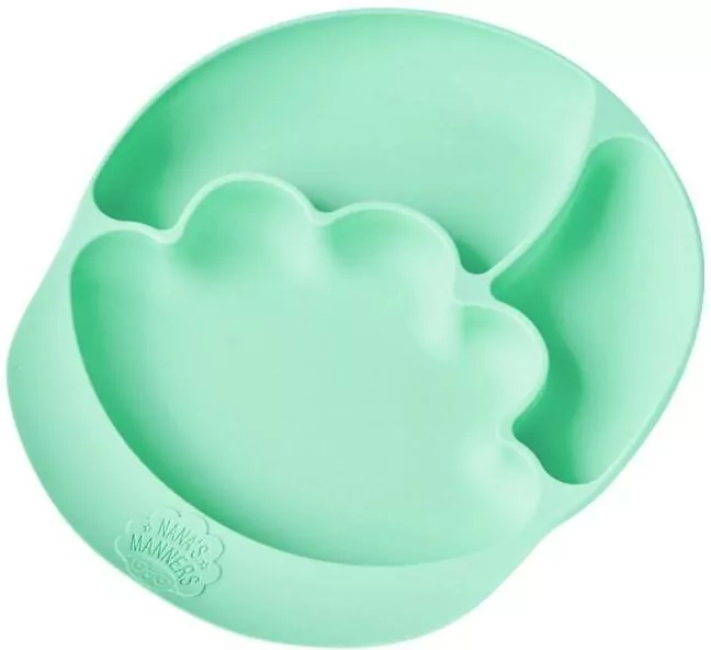 Nana's Manners Talerz silikonowy z przyssawką zielony - tantis.pl