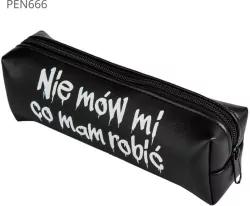 Piórnik jednokomorowy czarny -Nie mów mi co ma