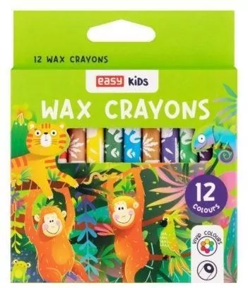 Kredki świecowe 12 kolorów EASY - tantis.pl