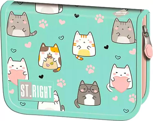 Piórnik dwuklapkowy bez wyposażenia z kotkami Charming Cats - tantis.pl