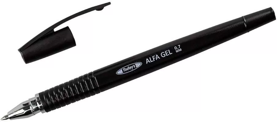 Długopis żelowy Alfa Gel czarny  DELI - tantis.pl