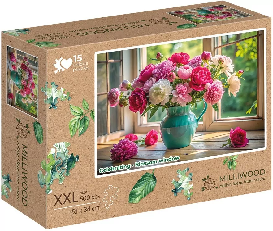 Puzzle drewniane 500. Kwitnące okno - tantis.pl