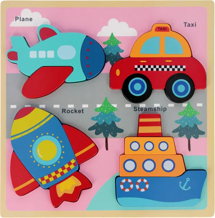 Układanka edukacyjna POJAZDY BAM BAM 30X30X2 - tantis.pl