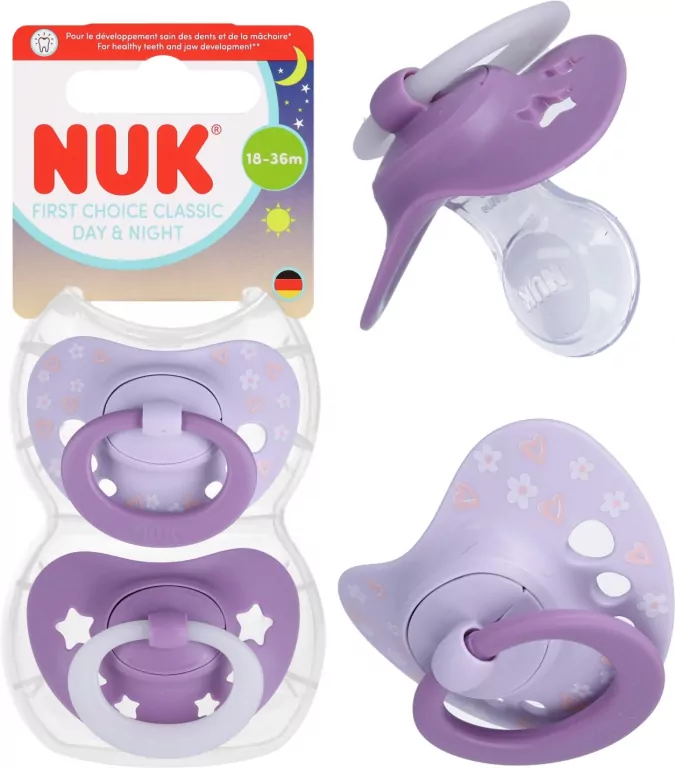 NUK. First Choice. Smoczek. 2 sztuki. 18-36 miesięcy. Fioletowy - tantis.pl