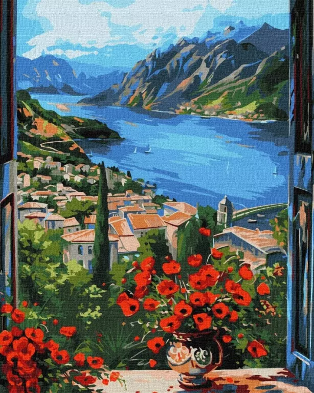 Malowanie po numerach - Przystań w górach 40x50cm - tantis.pl