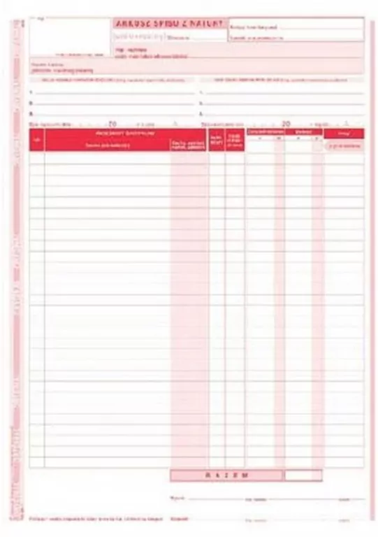 Arkusz spisu z natury (uniwersalny) 341-1 - tantis.pl