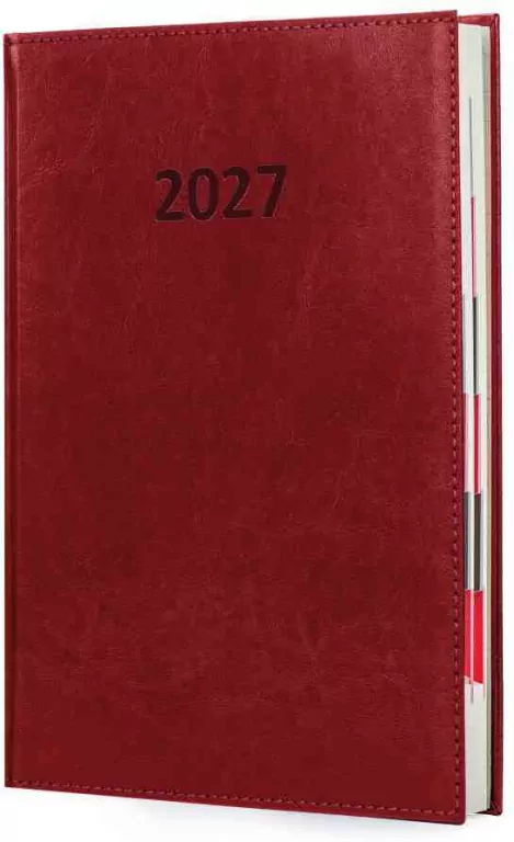 Kalendarz 2027 A4 Agenda Dzienny Bordowy - tantis.pl