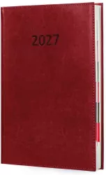 Kalendarz 2027 A4 Agenda Dzienny Bordowy