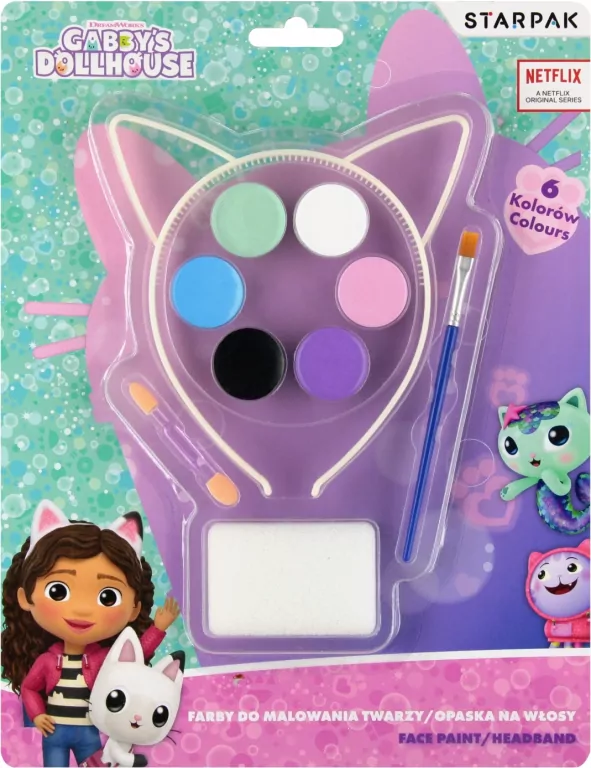 Farby do twarzy 6 kolorów z opaską Gabby - tantis.pl