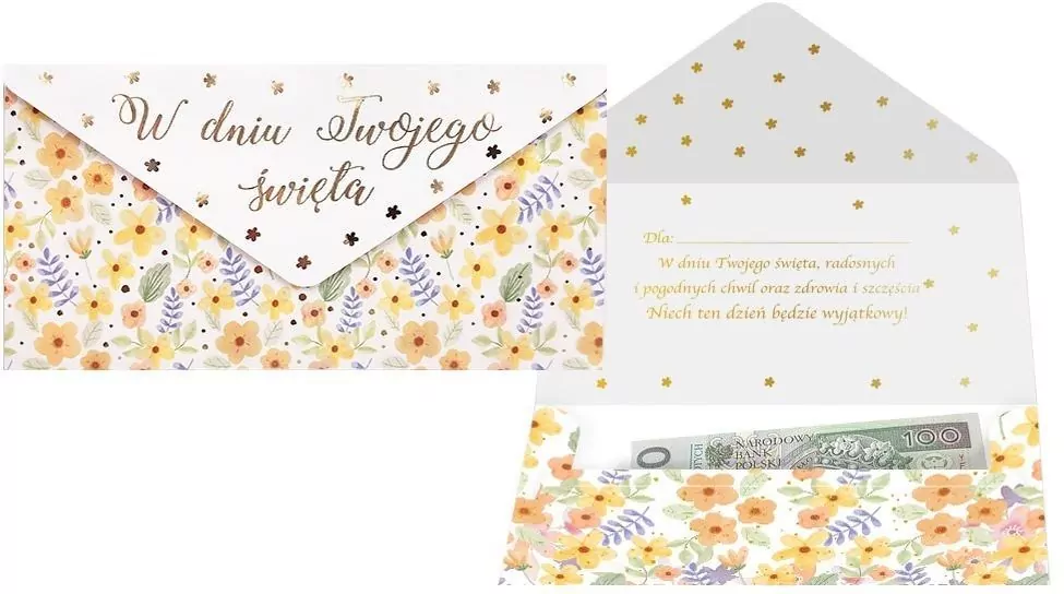 Koperta podarunkowa W dniu Twojego święta - tantis.pl