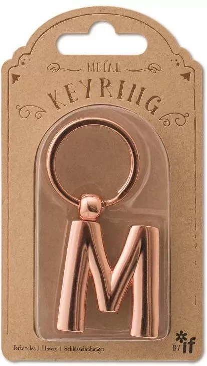 Metalowy brelok do kluczy litera M Keyring - tantis.pl