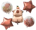 Balony foliowe matowe kapibara - gwiazdka 5szt - tantis.pl