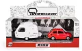 Fiat 126p + przyczepa Niewiadów Kemping czerwony - tantis.pl