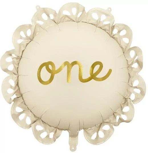 Balon foliowy pastylka z falbanką One 51,5x51,5cm - tantis.pl