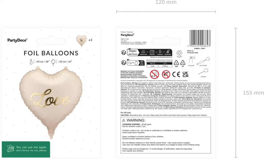 Balon foliowy serce Love 45cm - tantis.pl