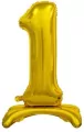 Balon foliowy B&C Cyfra stojąca 1 złota 74cm - tantis.pl