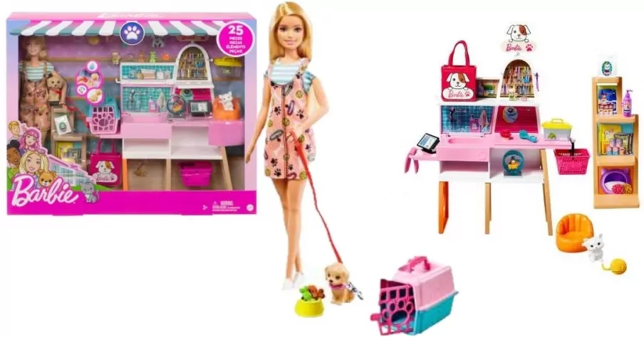 Barbie Sklepik-salon dla zwierzakow Lalka - tantis.pl