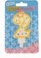 Świeczka cyferka z kropeczkami 2 7. 5cm pf-sck2 - tantis.pl