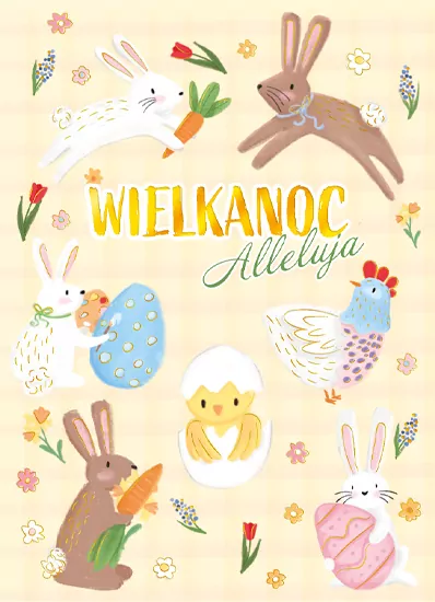 Karnet B6 Wielkanoc Zajączki - tantis.pl