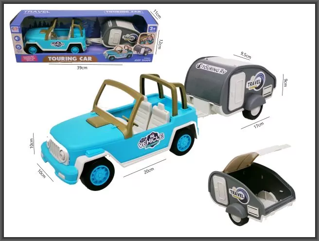 AUTO TEREN PRZYCZEPA KEMPING 37CM DZW WB12 - tantis.pl