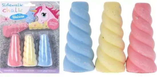 Kreda chodnikowa jednorożec z brokatem 3 kolory