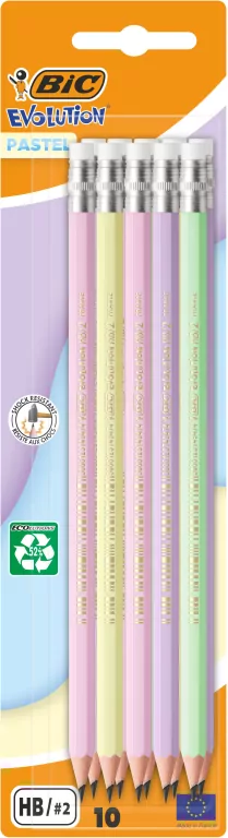 Ołówek BIC Evolution Pastel z gumką blister 10 szt. - tantis.pl