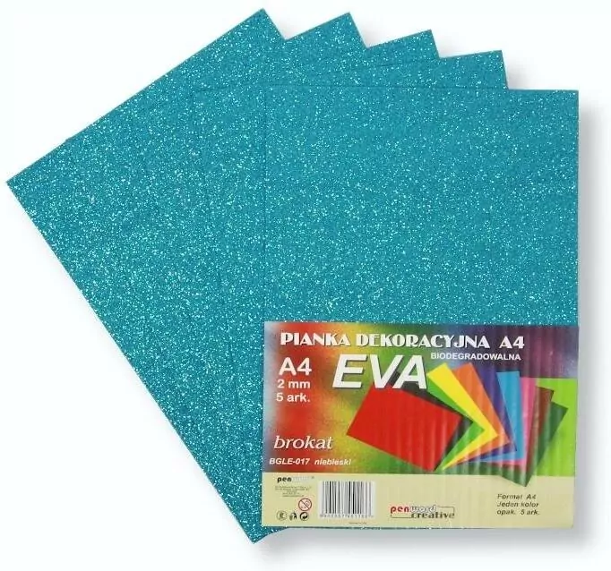 Pianka brokatowa A4 Eva niebieska biodegrad - tantis.pl
