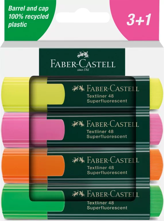 Zakreślacz neonowy 4 kolory FABER CASTELL - tantis.pl
