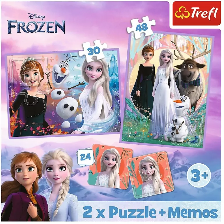 Trefl. Puzzle 2w1 + memos. Księżniczki w swojej krainie - tantis.pl