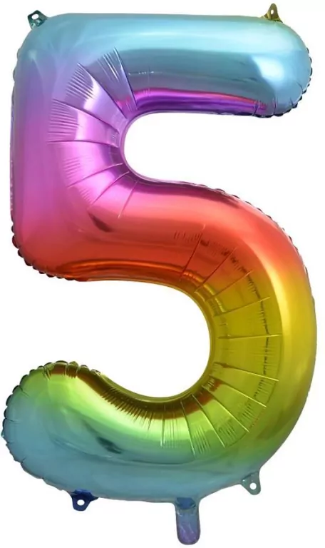Balon foliowy 5 tęczowa 85cm - tantis.pl