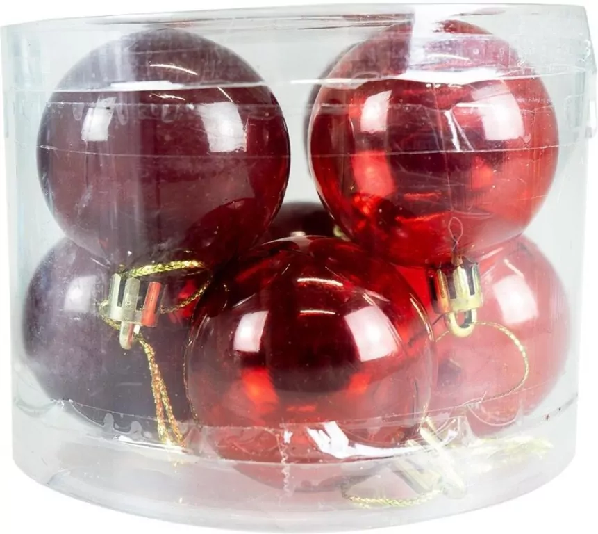 Bombki transparentne czerwone - tantis.pl