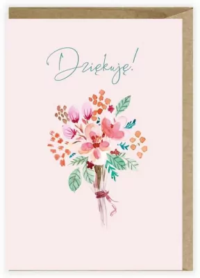 Kartka z podziękowaniem Kwiaty K112