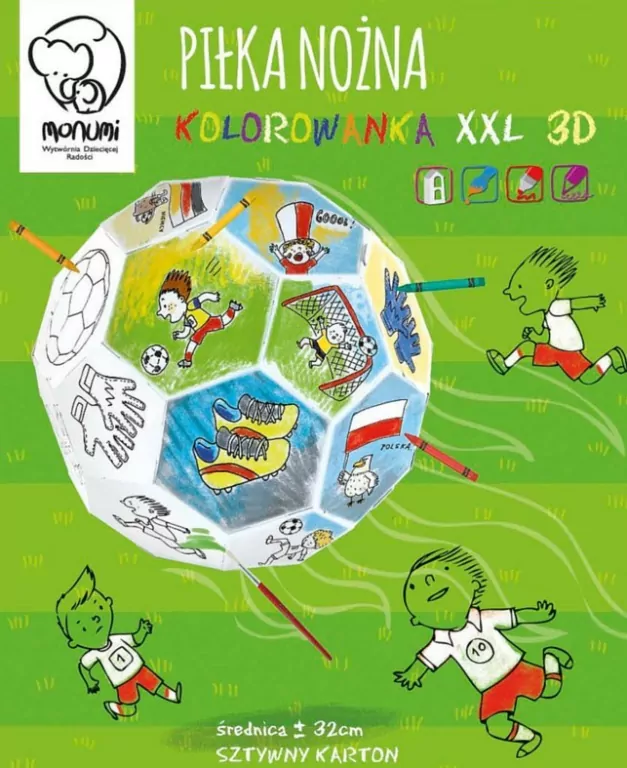 Kolorowanka XXL 3d Piłka nożna - tantis.pl