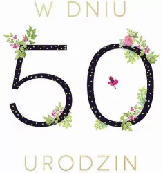Karnet Swarovski kwadrat: Urodziny 50