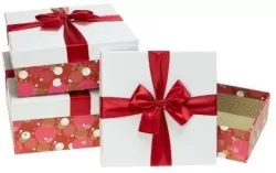 Pudełko prezentowe z kokardą czerwony ROZETTE