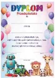 Dyplom A4 Przedszkolaka zabawki (25szt)