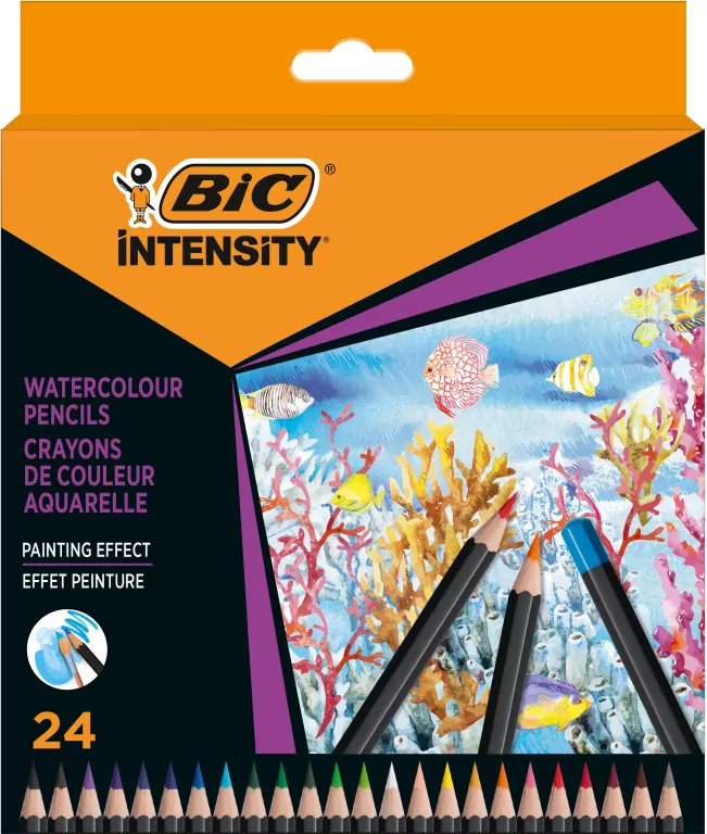Kredki ołówkowe. BIC Intensity Premium Watercoloour, 24 kolory - tantis.pl
