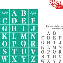 Szablon samoprzylepny wielokrotnego użytku alfabet 21x29.7cm