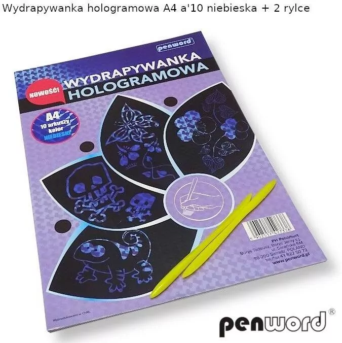 Wydrapywanka hologramowa A4 niebieska - tantis.pl