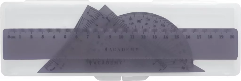 Zestaw geometryczny Academy z linijką 20cm mix - tantis.pl