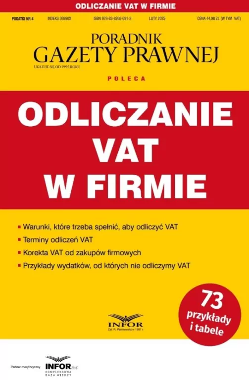 Odliczanie VAT w firmie. Podatki 4/2025 - tantis.pl