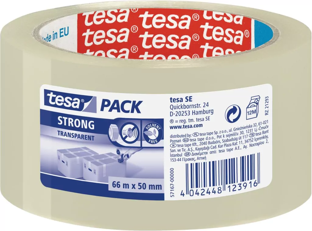 Taśma Pakowa 50mmx66m, Tesa Strong - tantis.pl