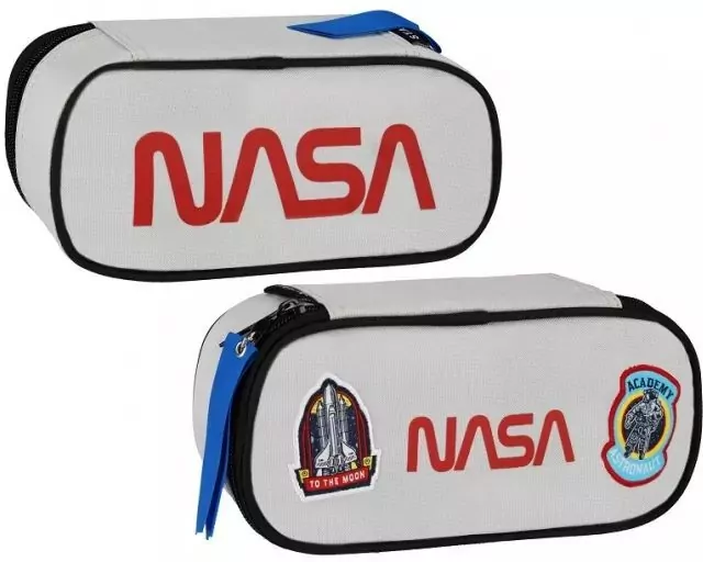 Piórnik saszetka owalna zamek NASA popielata - tantis.pl