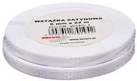 Wstążka satynowa w kropki biała 6mmx22m, 2 sztuki - tantis.pl